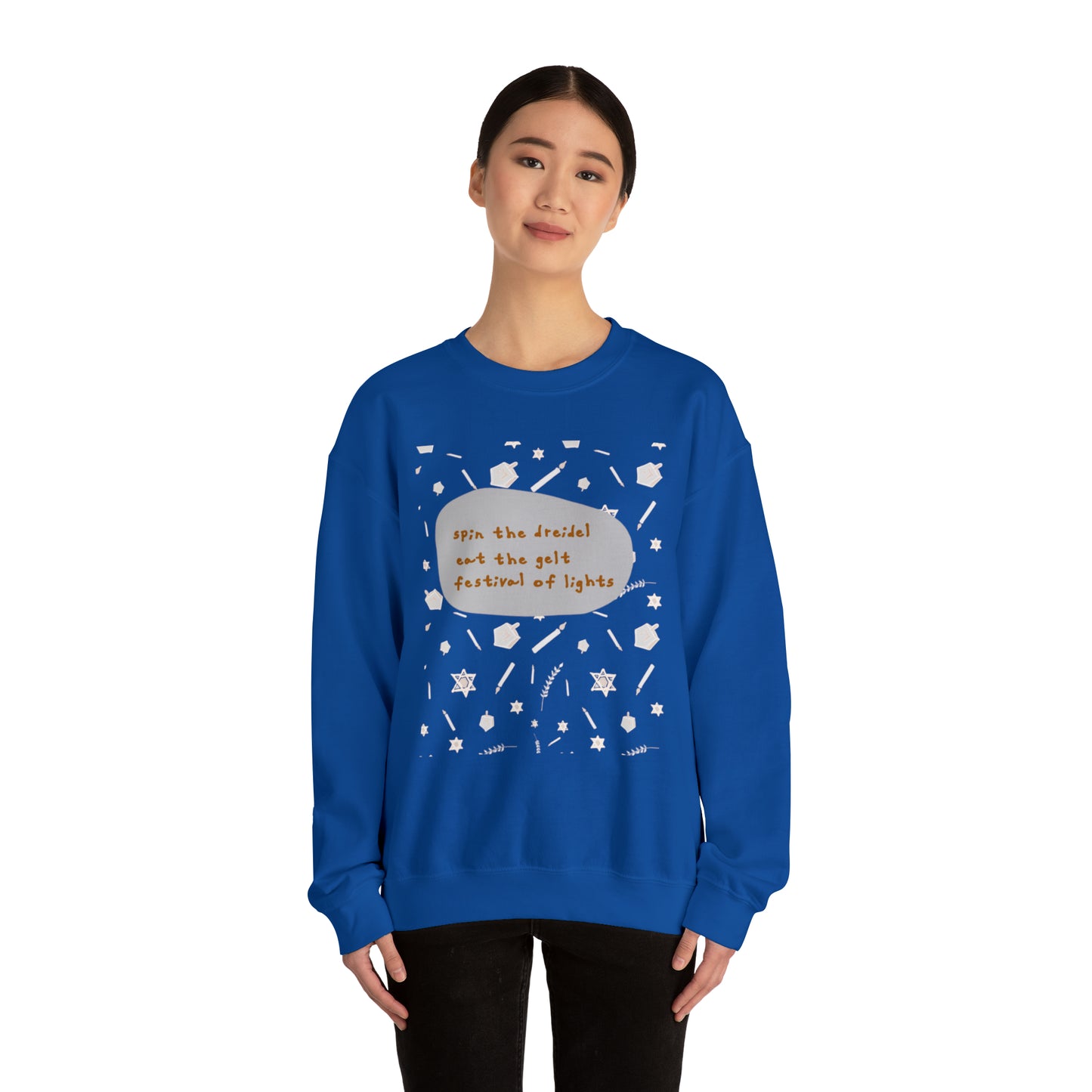 2041 CO ADULT UNISEX HEAVY BLEND CREWNECK SWEATSHIRT | HANUKKAH