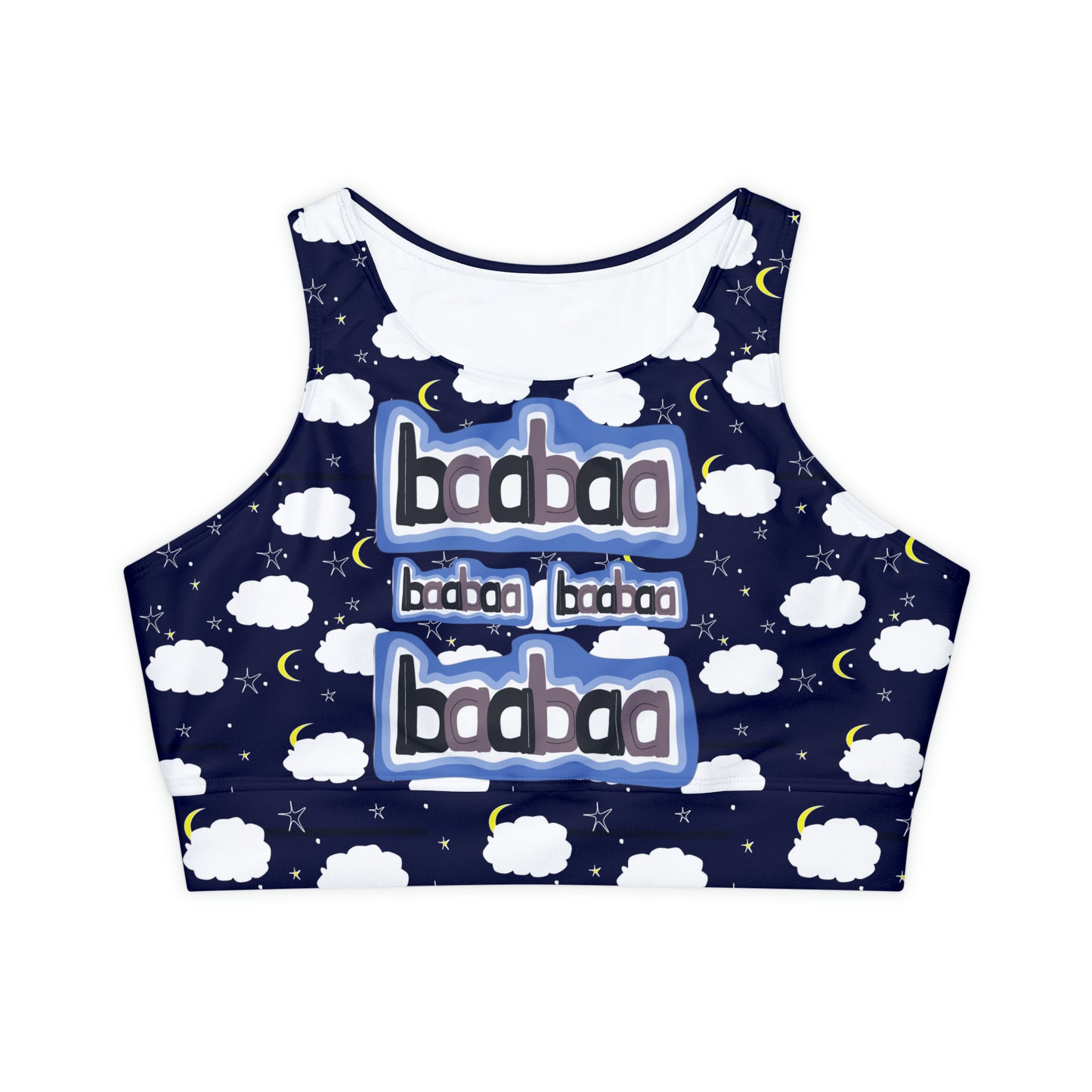 2041 CO HIGH NECK SPORTS BRA | BLEEPY SHEEPIE LIGHT - 2041co