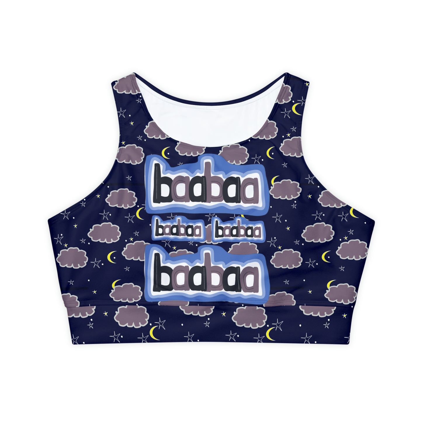 2041 CO HIGH NECK SPORTS BRA | BLEEPY SHEEPIE DARK - 2041co