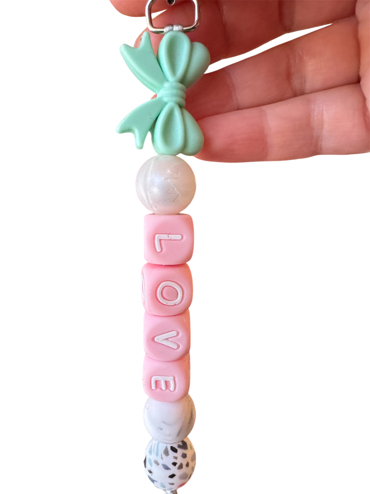 2041 CO SILICONE PACIFIER CLIP | LOVE BOW