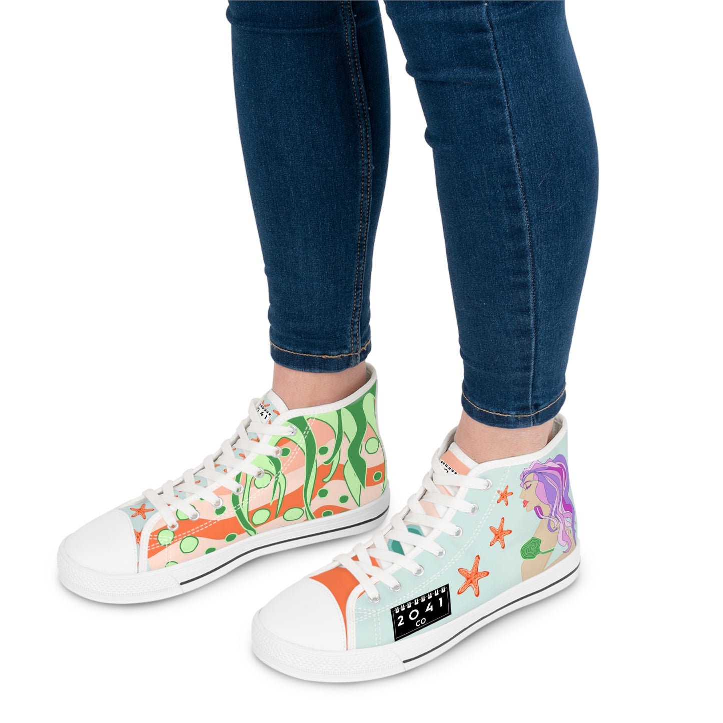 2041 CO WOMEN'S HIGH TOP SNEAKER | MERMAID - 2041co