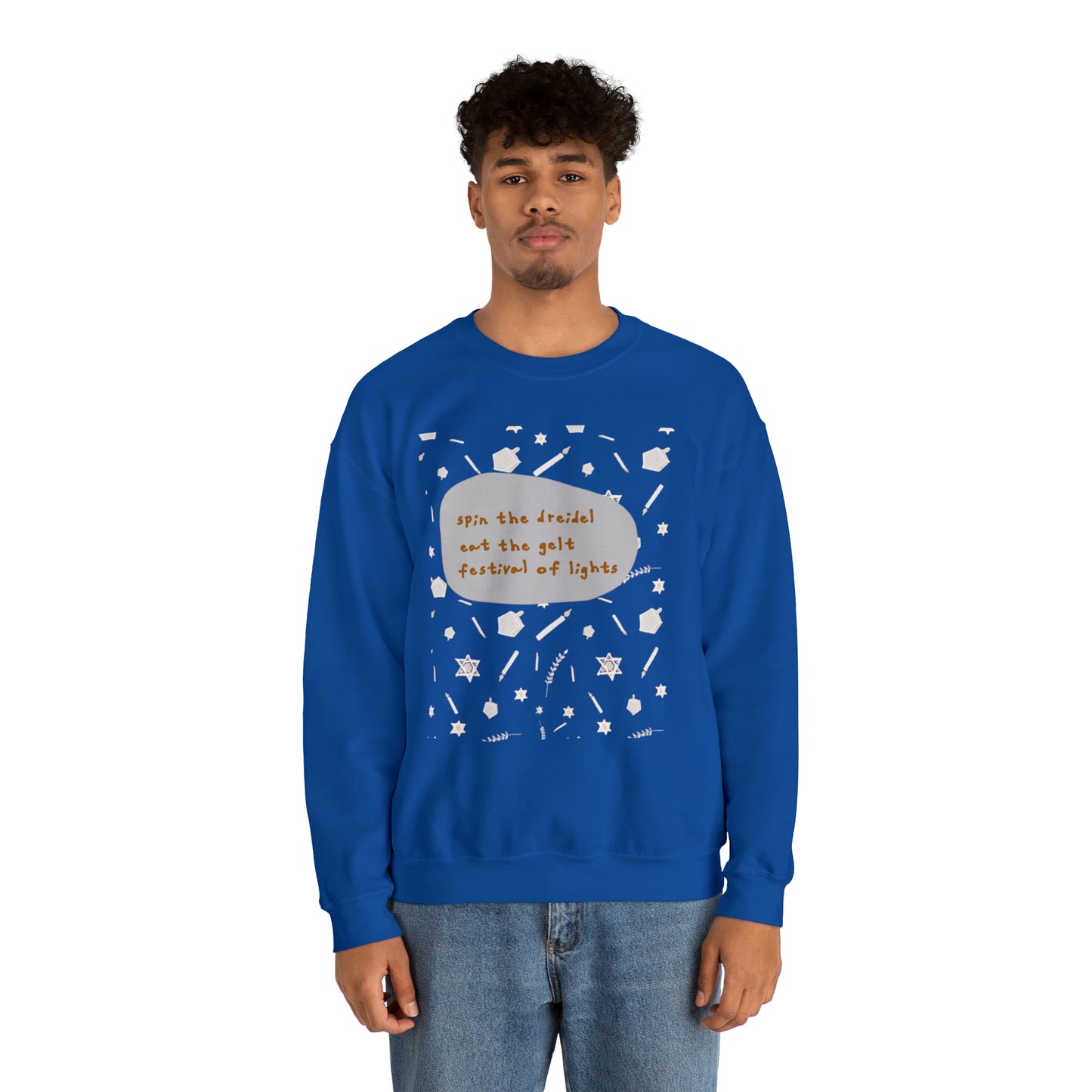 2041 CO ADULT UNISEX HEAVY BLEND CREWNECK SWEATSHIRT | HANUKKAH