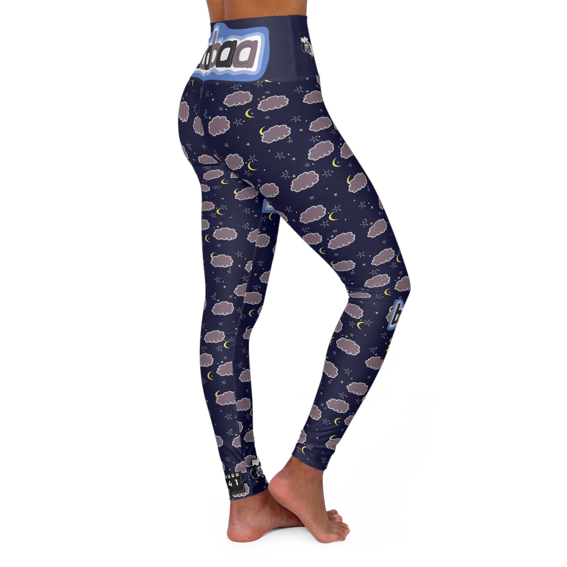 2041 CO HIGH WAISTED YOGA LEGGINGS | BLEEPY SHEEPIE DARK - 2041co