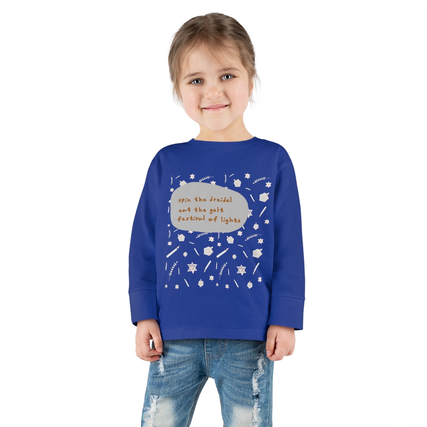 2041 CO TODDLER COTTON HOLIDAY LONG SLEEVE T-SHIRT | HANUKKAH