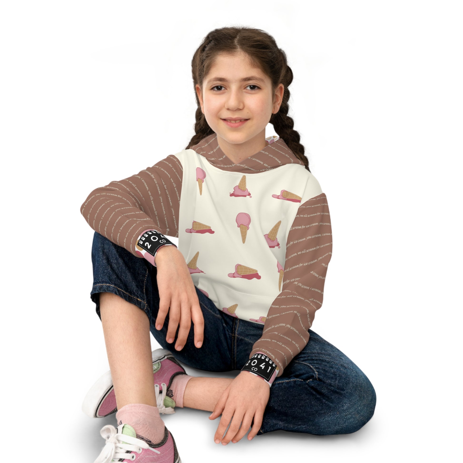 2041 CO CHILDREN HOODIE ICE CREAM | STRAWBERRY - 2041co