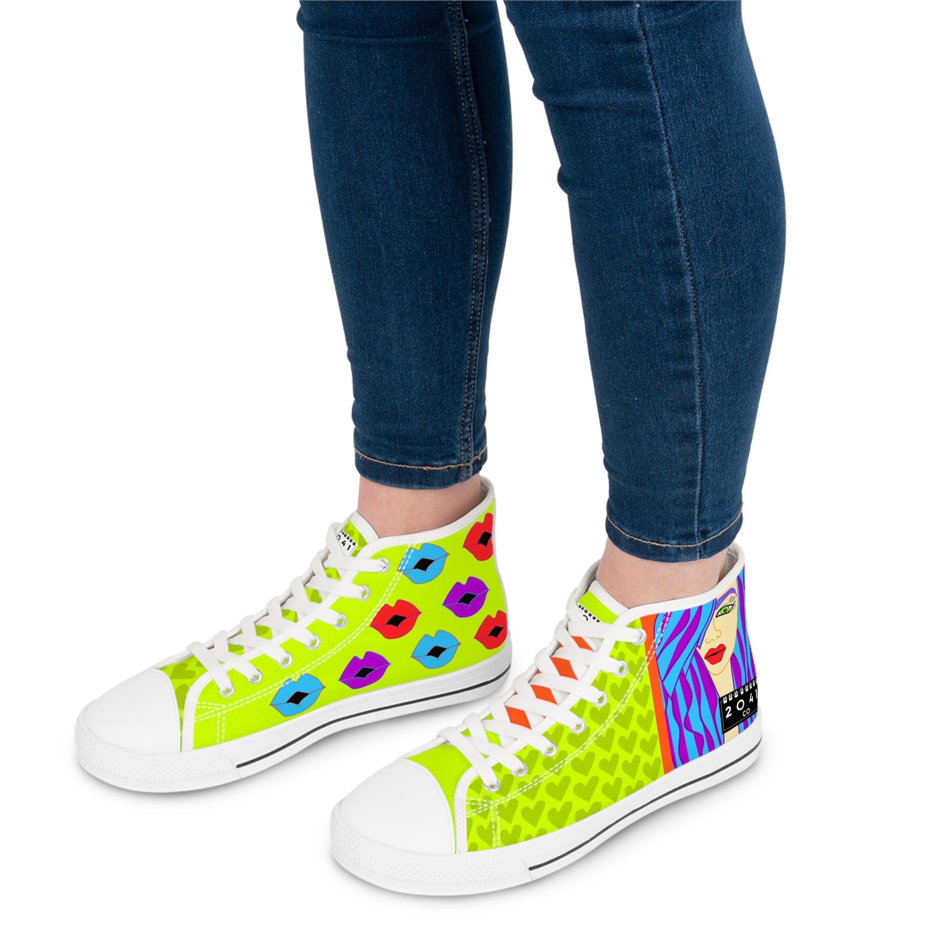 2041 CO WOMEN'S HIGH TOP SNEAKER | NEON BEAUTY - 2041co