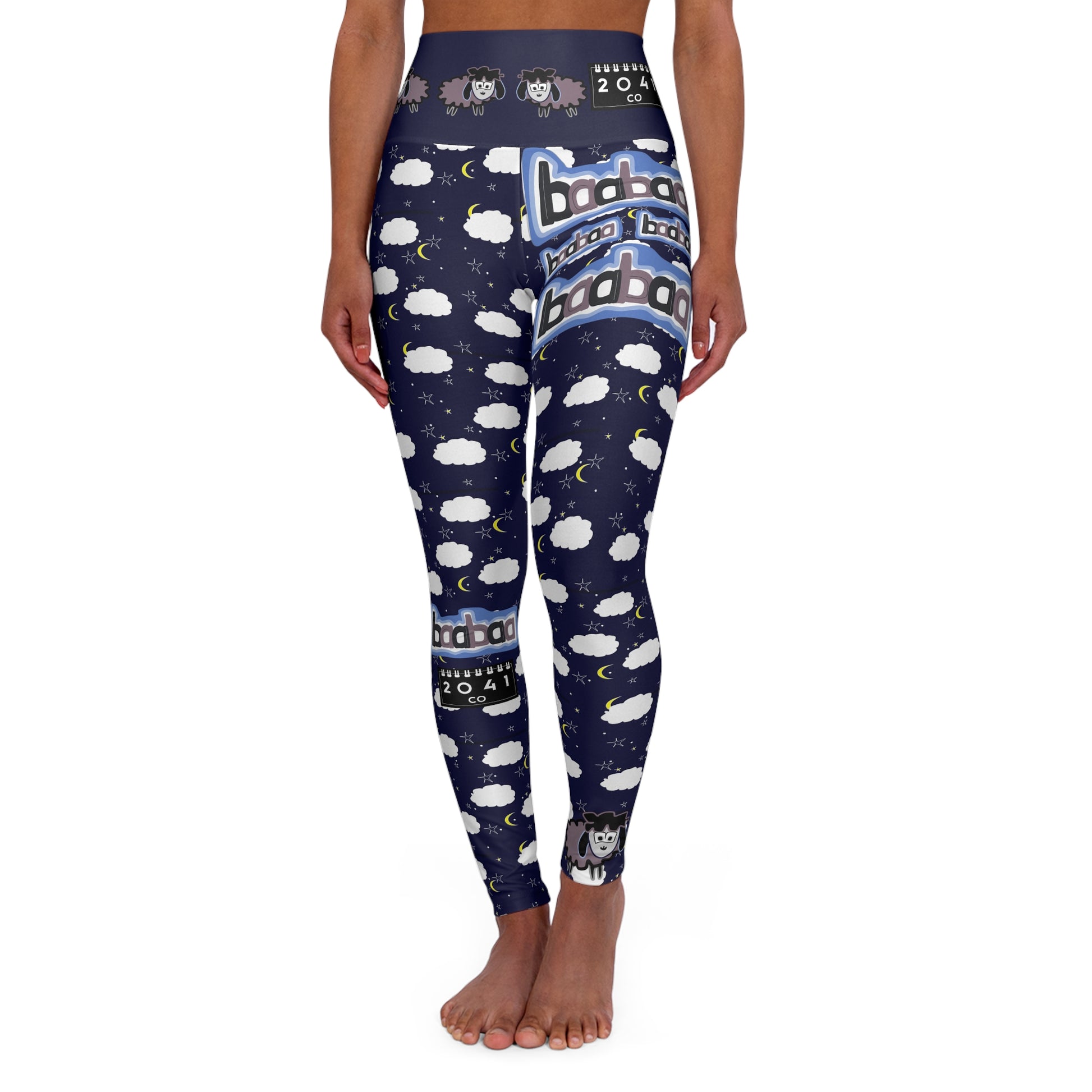 2041 CO HIGH WAISTED YOGA LEGGINGS | BLEEPY SHEEPIE LIGHT - 2041co