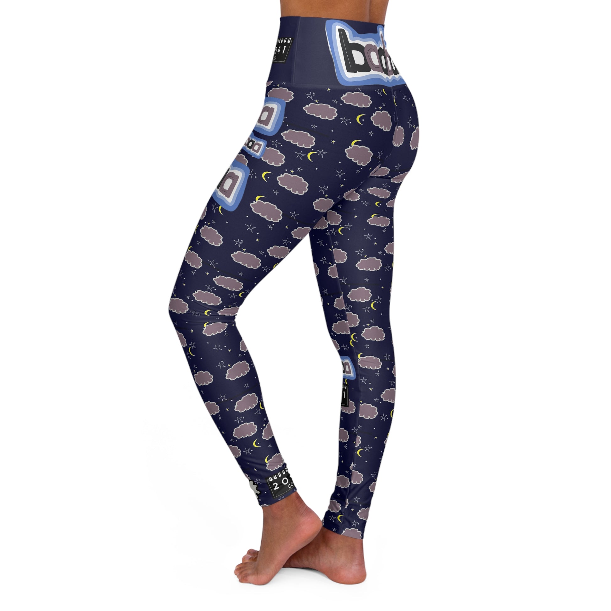 2041 CO HIGH WAISTED YOGA LEGGINGS | BLEEPY SHEEPIE DARK - 2041co