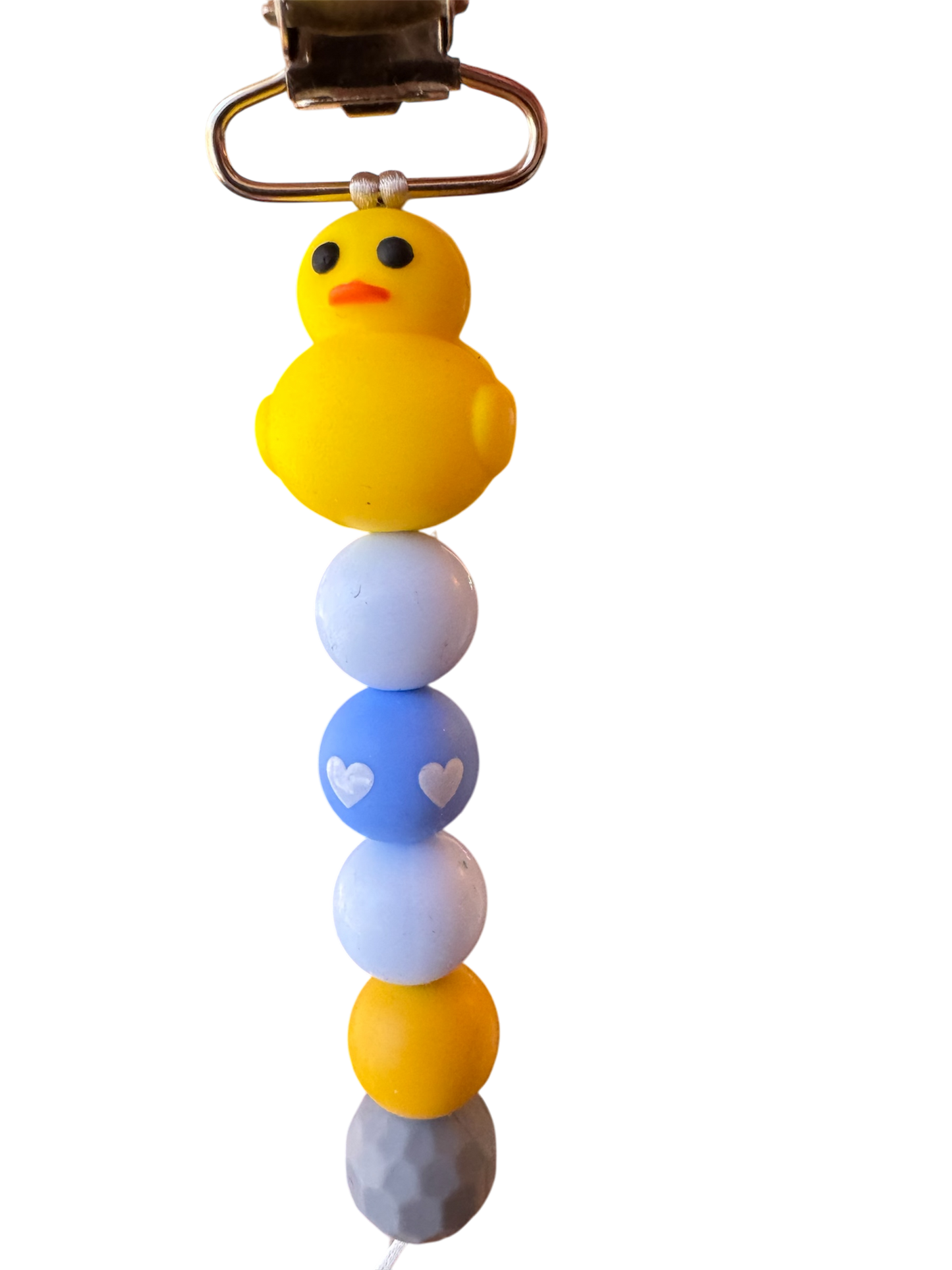 2041 CO SILICONE PACIFIER CLIP | RUBBER DUCK