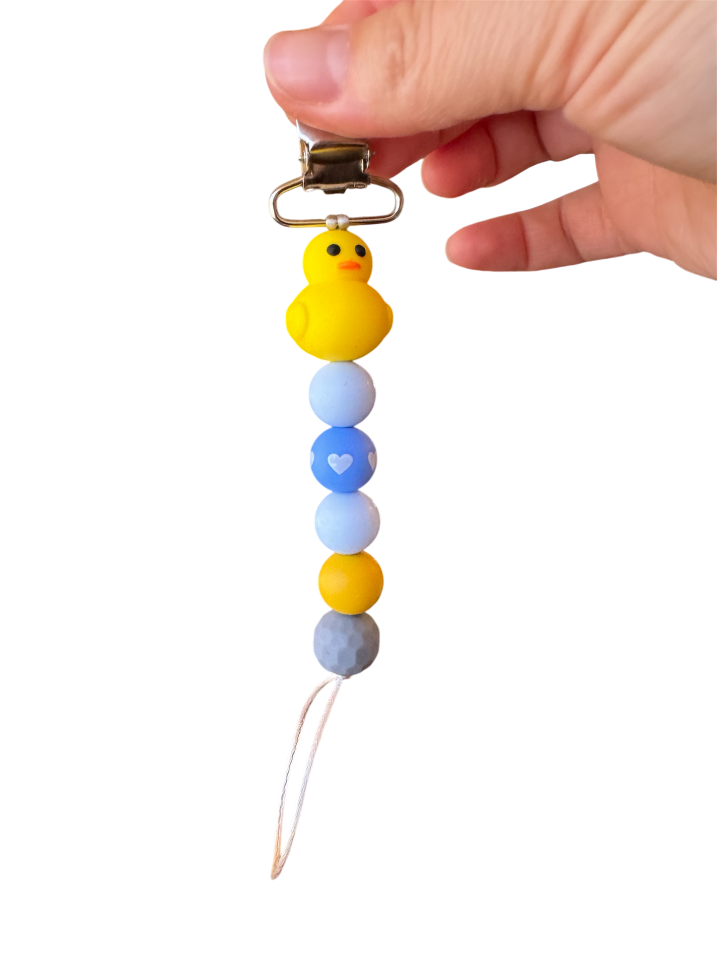 2041 CO SILICONE PACIFIER CLIP | RUBBER DUCK
