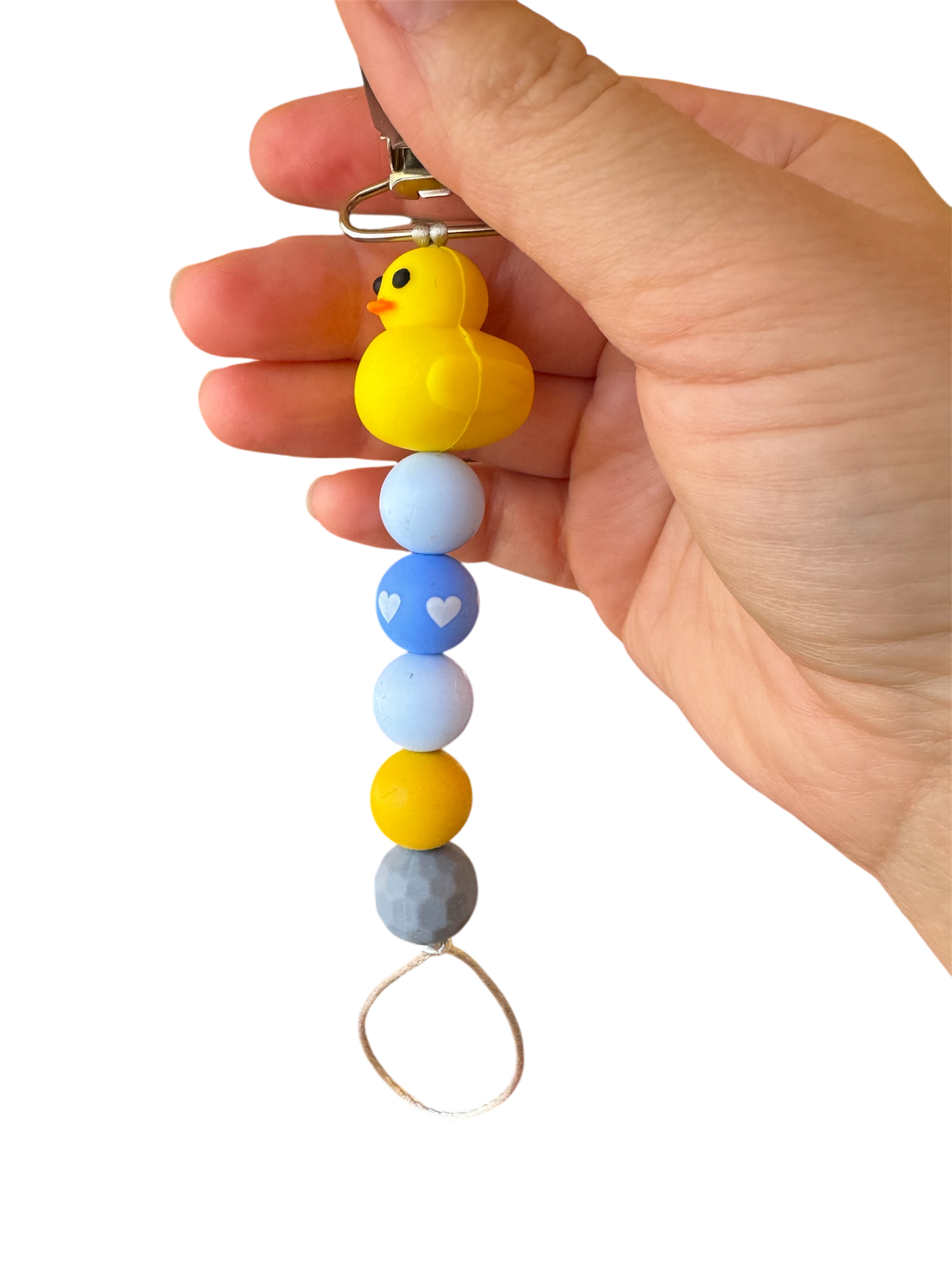 2041 CO SILICONE PACIFIER CLIP | RUBBER DUCK
