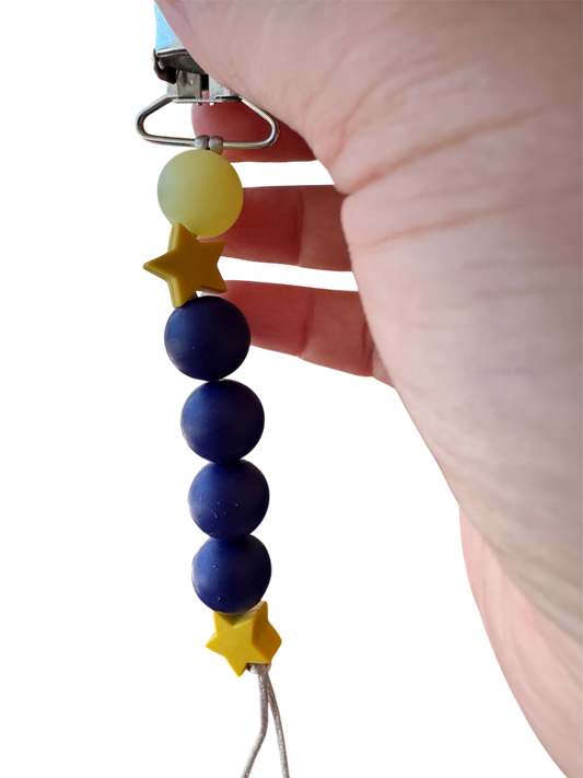 2041 CO SILICONE PACIFIER CLIP | TWINKLE LITTLE STAR