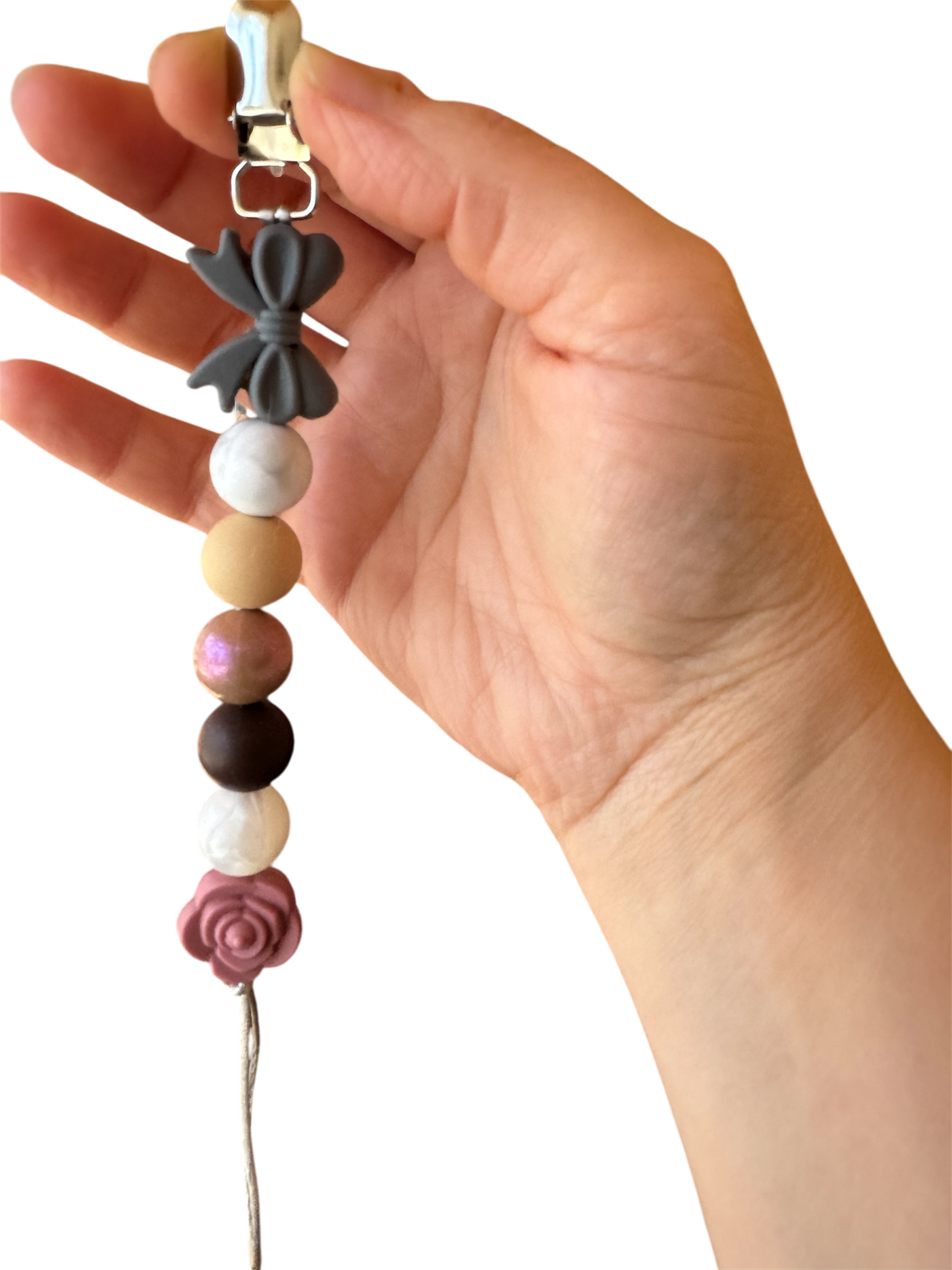 2041 CO SILICONE PACIFIER CLIP | ROSE