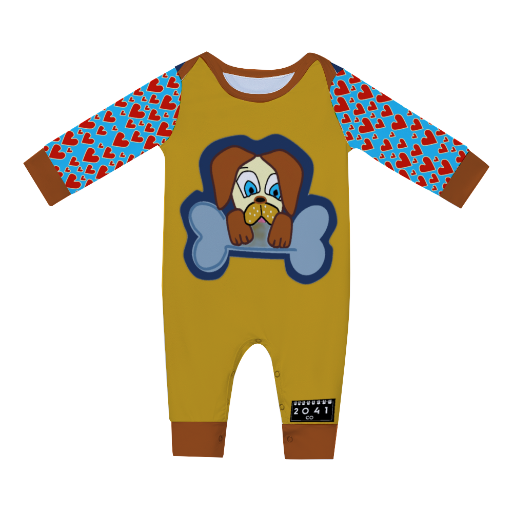 2041 CO BABY LONG ROMPER | PUPPY LOVE - 2041co