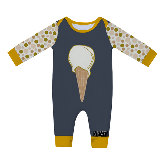 2041 CO BABY LONG ROMPER ICE CREAM | VANILLA - 2041co