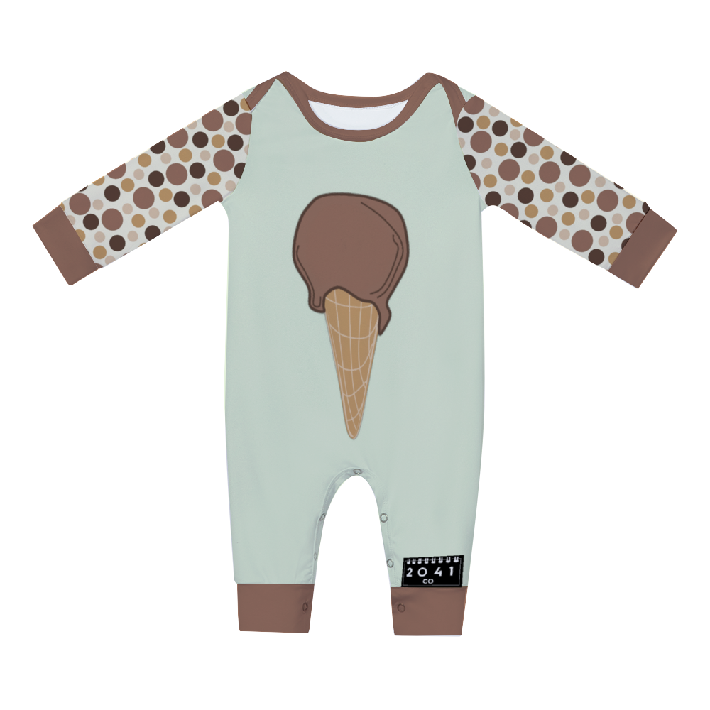 2041 CO BABY LONG ROMPER ICE CREAM | CHOCOLATE - 2041co